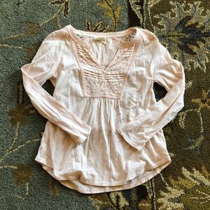 Adorable Anthropologie pink lace shirt